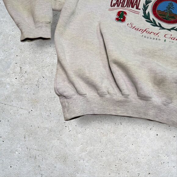 Vintage Stanford Cardinal Crewneck Sweatshirt Galt Crew College Sz L Distressed - Picture 5 of 12
